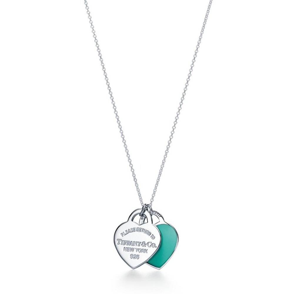 Mini Tiffany Blue® Double Heart Tag Pendant